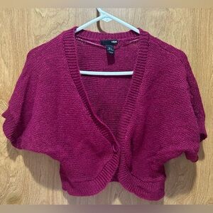 H&M Fushia Color Cover up Sweater Size L